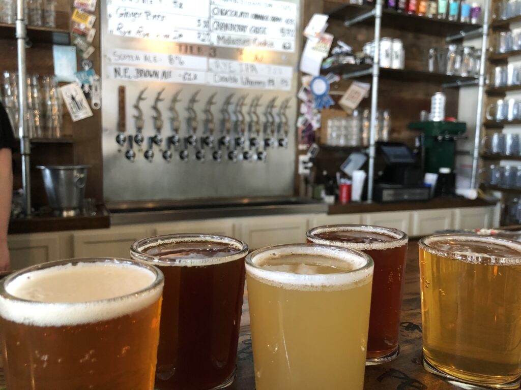 Elk Brewing taps and sampler